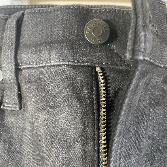 Madewell The Perfect Vintage Wide Leg Jean Women Size 25 X 30 Black Stretch Goth - Picture 6 of 16